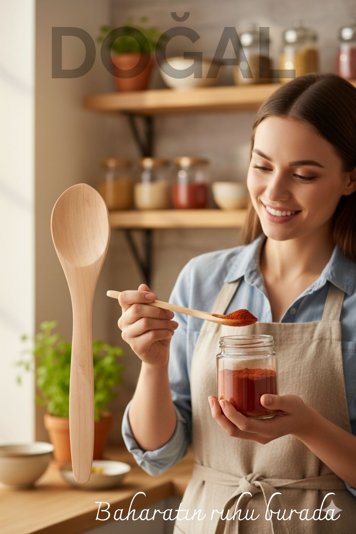 Doğal Gürgen Baharat Kaşığı – 13 cm, Mini Boy, Şık ve Pratik Mutfak Yardımcısı 722256