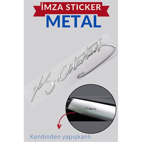 ModaCar Metal 8.5 Cm Atatürk İmzası Sticker 