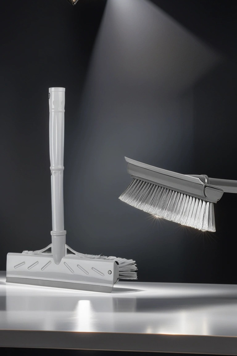Fırçalı ve Silikon Uçlu Cam Sil Çekçek 2 Yönlü Temizlik Fırçası – 35x22 cm | Süpürme ve Sıyırma Fonksiyonlu | Ergonomik Saplı 423698