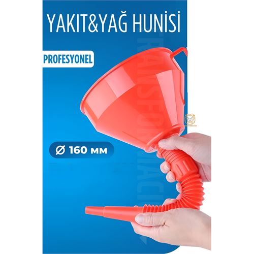 TransForMacion Süzgeçli Yakıt Boşaltma Hunisi 16 cm Esnek Hortumlu Filtreli Huni – Profesyonel Kullanım İçin | Jeneratör, Motor ve Sıvı Aktarımı İçin 422426