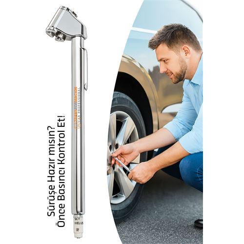 TransForMacion Metal Lastik Hava Basınç Ölçer – 120 PSI / 8.5 BAR | Çift Ölçekli | Otomobil, Motosiklet, Bisiklet ve Ticari Araçlar İçin 422456