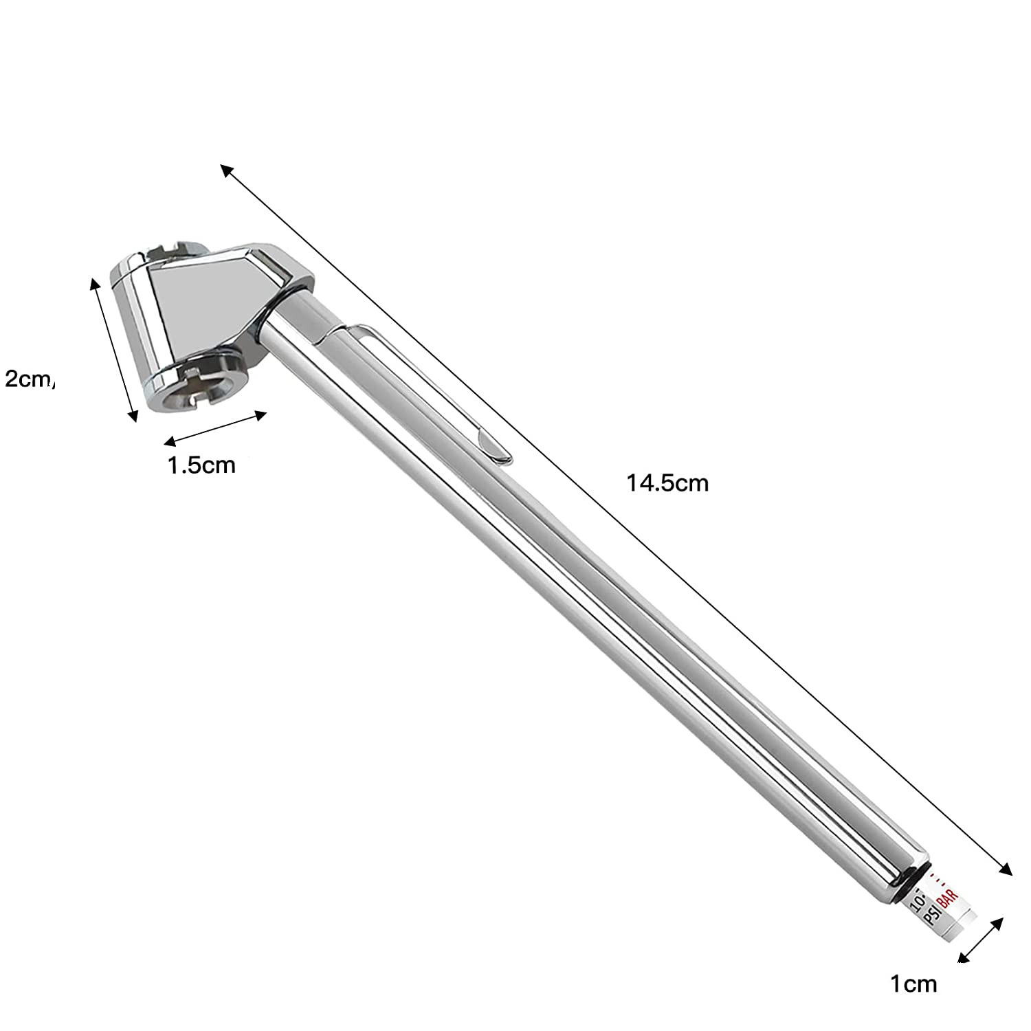 Metal Lastik Hava Basınç Ölçer – 120 PSI / 8.5 BAR | Çift Ölçekli | Otomobil, Motosiklet, Bisiklet ve Ticari Araçlar İçin 422456