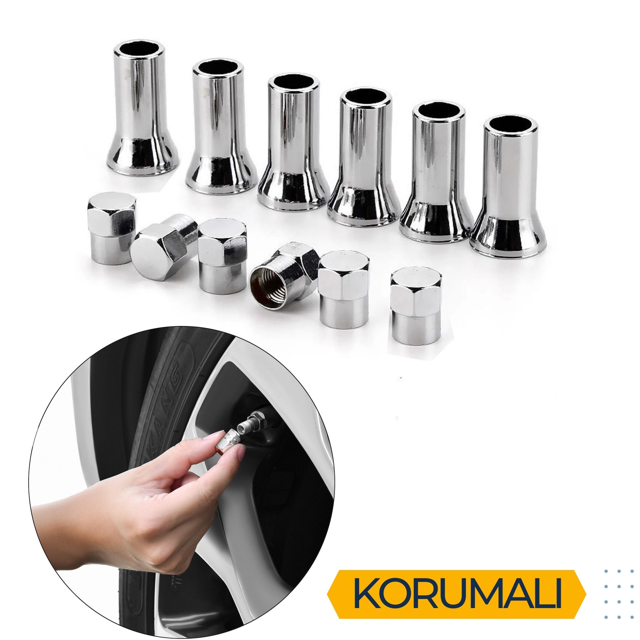 ModaCar 2 YEDEKLİ Korumalı Sibop Kapağı Seti 428158