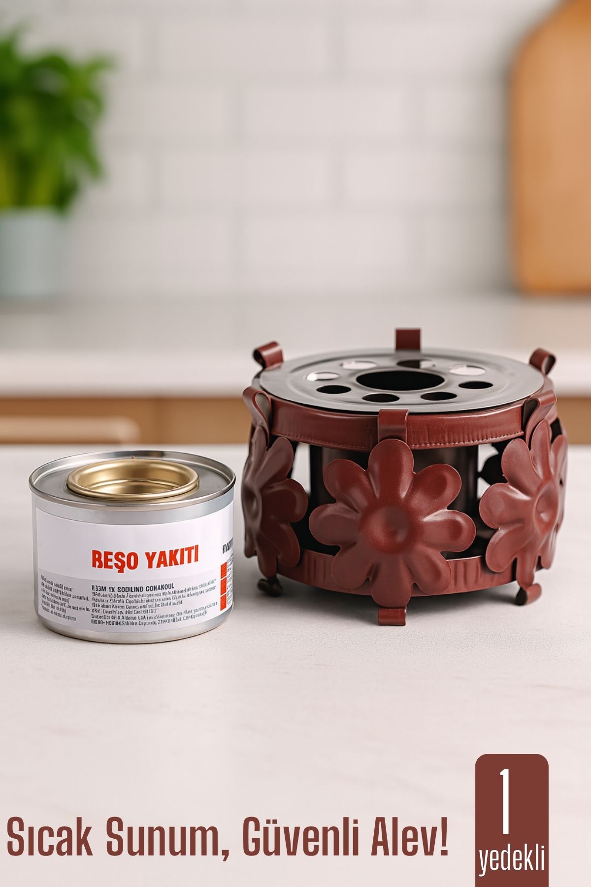 Dekoratif Metal Osmanlı Ocağı ve Reşo Yakıtı – Isıtmalı Sunum İçin Güvenli ve Şık Çözüm 423332