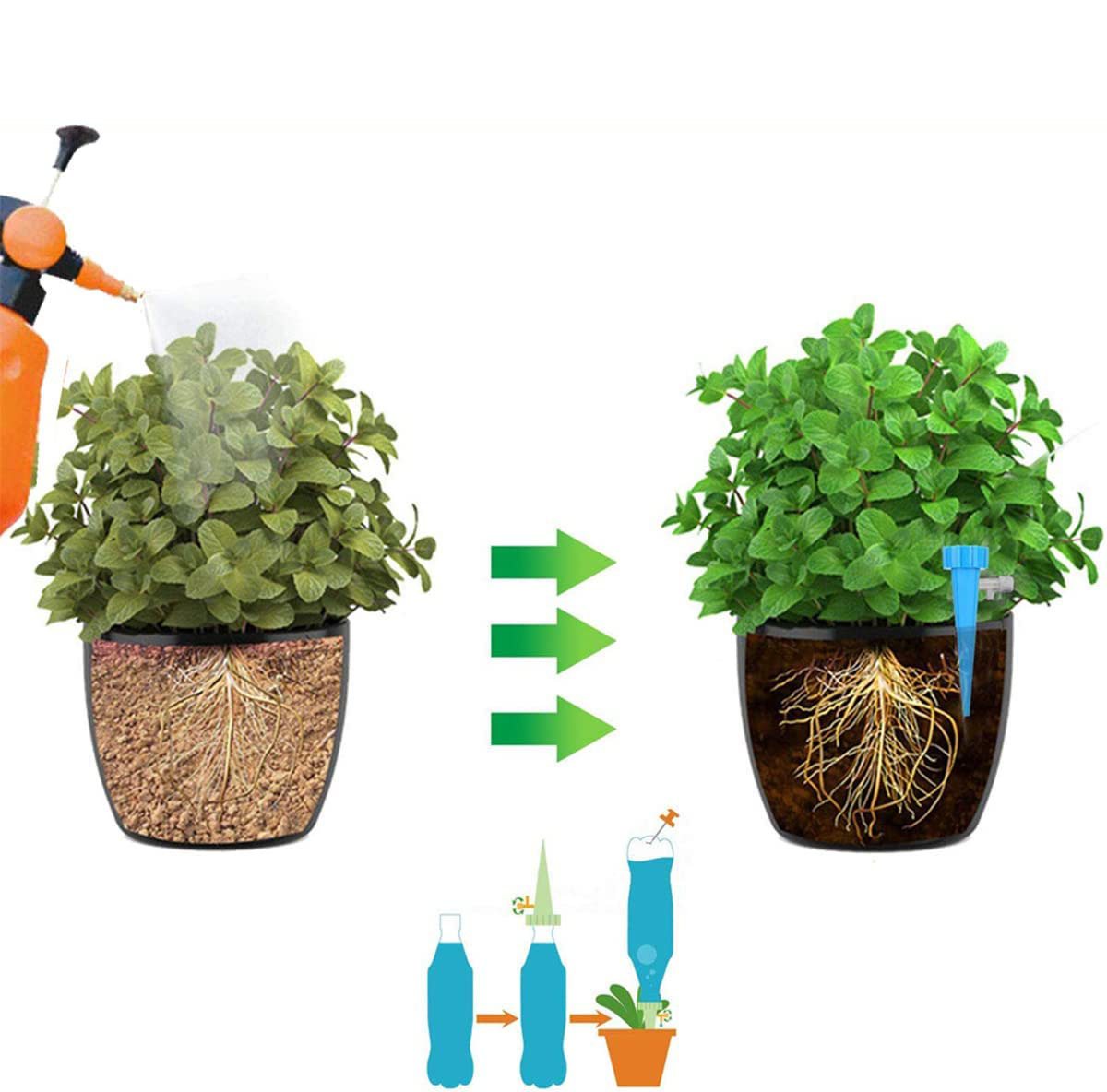 Çiçek Damlama Sulama Şişe Aparat Seti 3 Şişe 714002