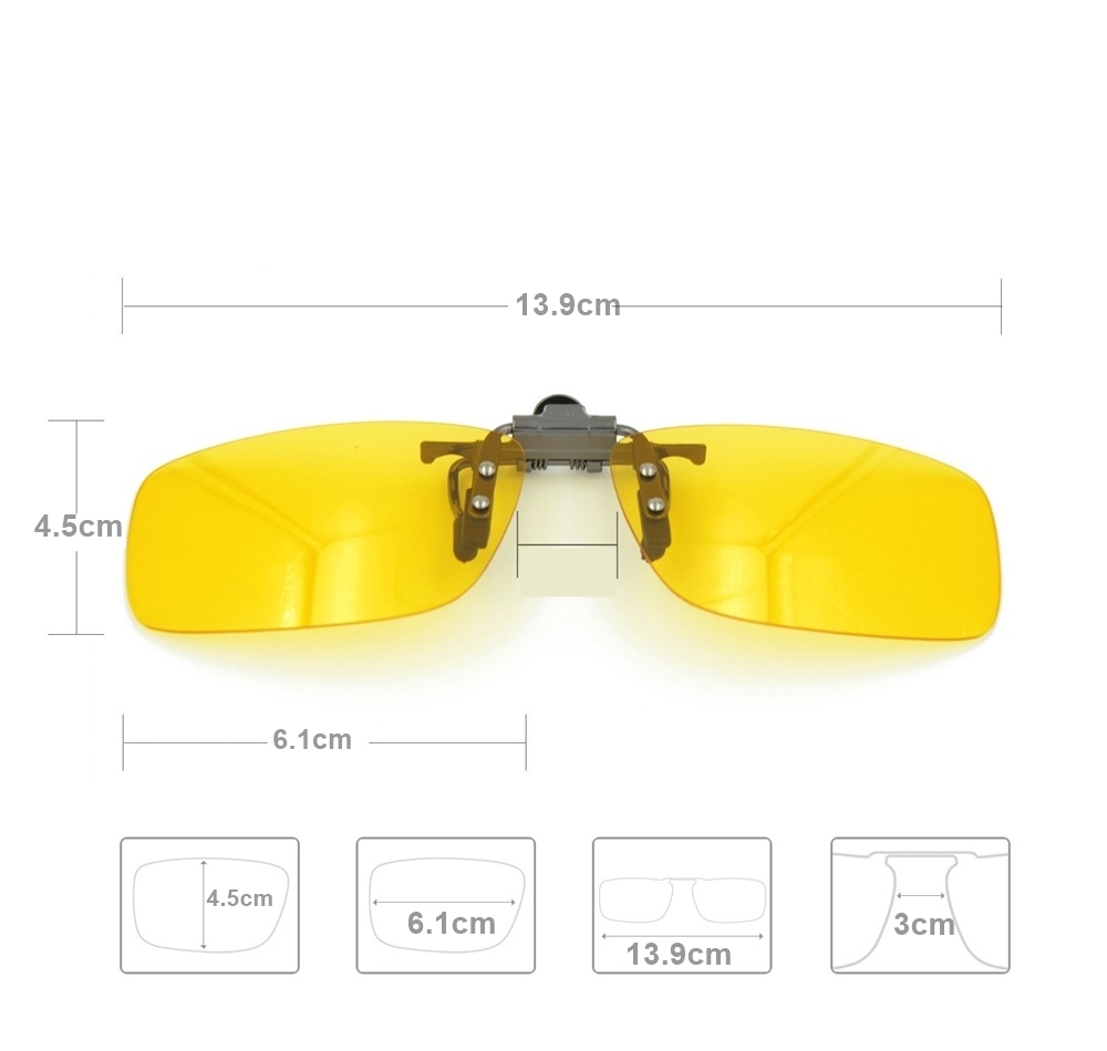 TransForMacion Gece Gündüz Sürüş Gözlük İlavesi Clip-On Polarize 714854