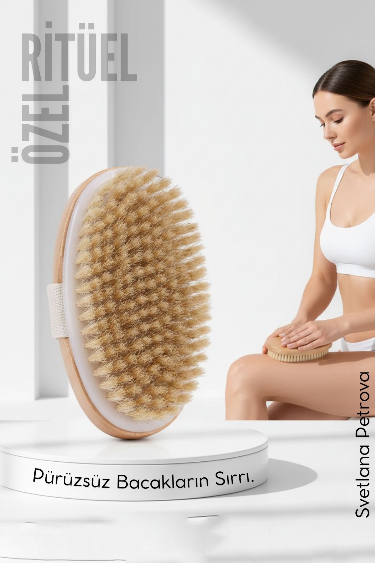  Doğal At Kılı Selülit Karşıtı Vücut Fırçası Peeling Masaj Aleti Selülit Fırçası 714866