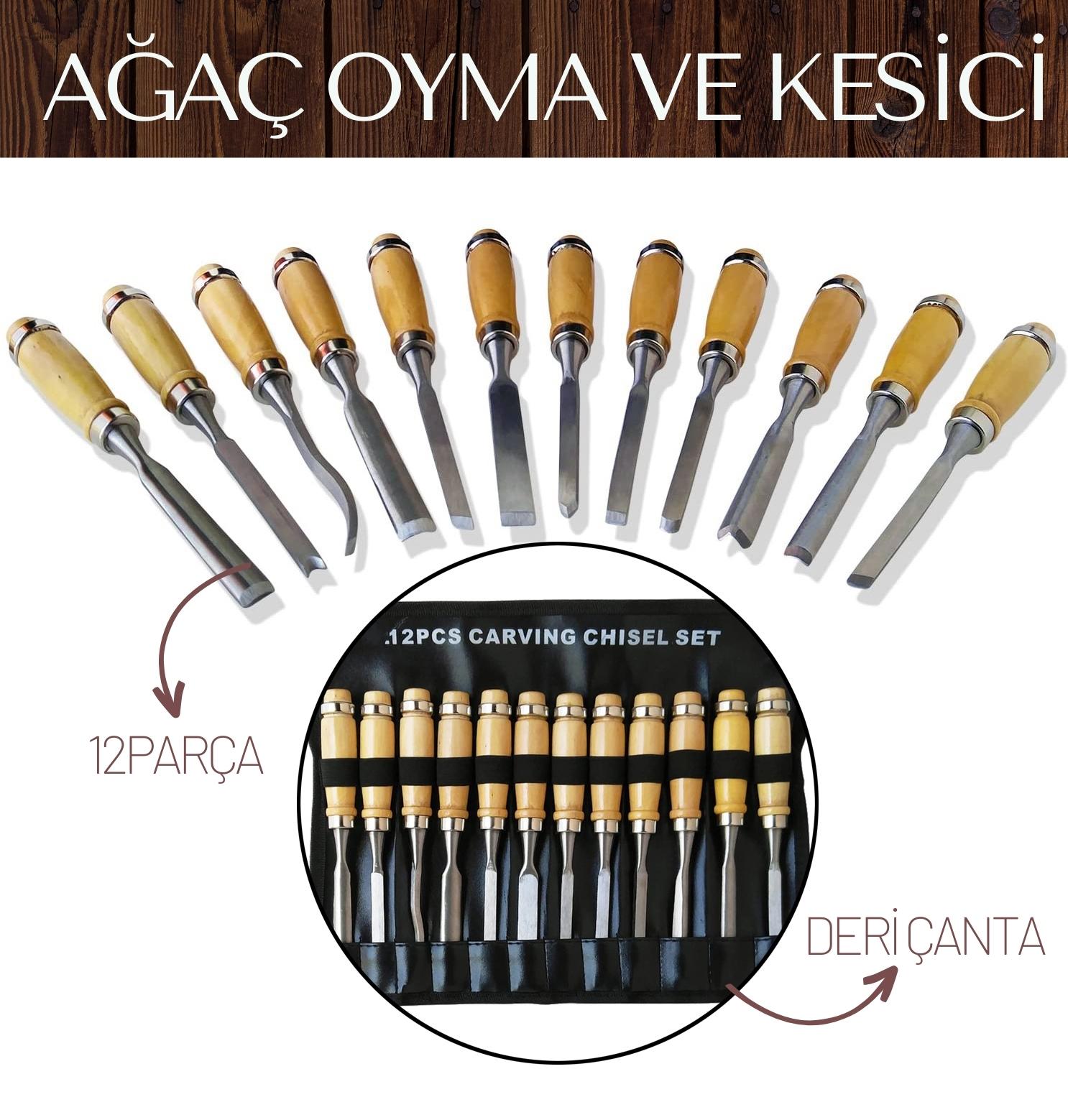 Elena 12 Parça Çantalı Ağaç Oyma ve Kesici Set 715248