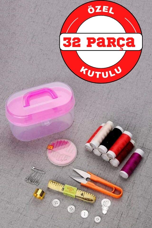 32 Parça Kutulu Seyahat Dikiş İğne İplik Seti 715495