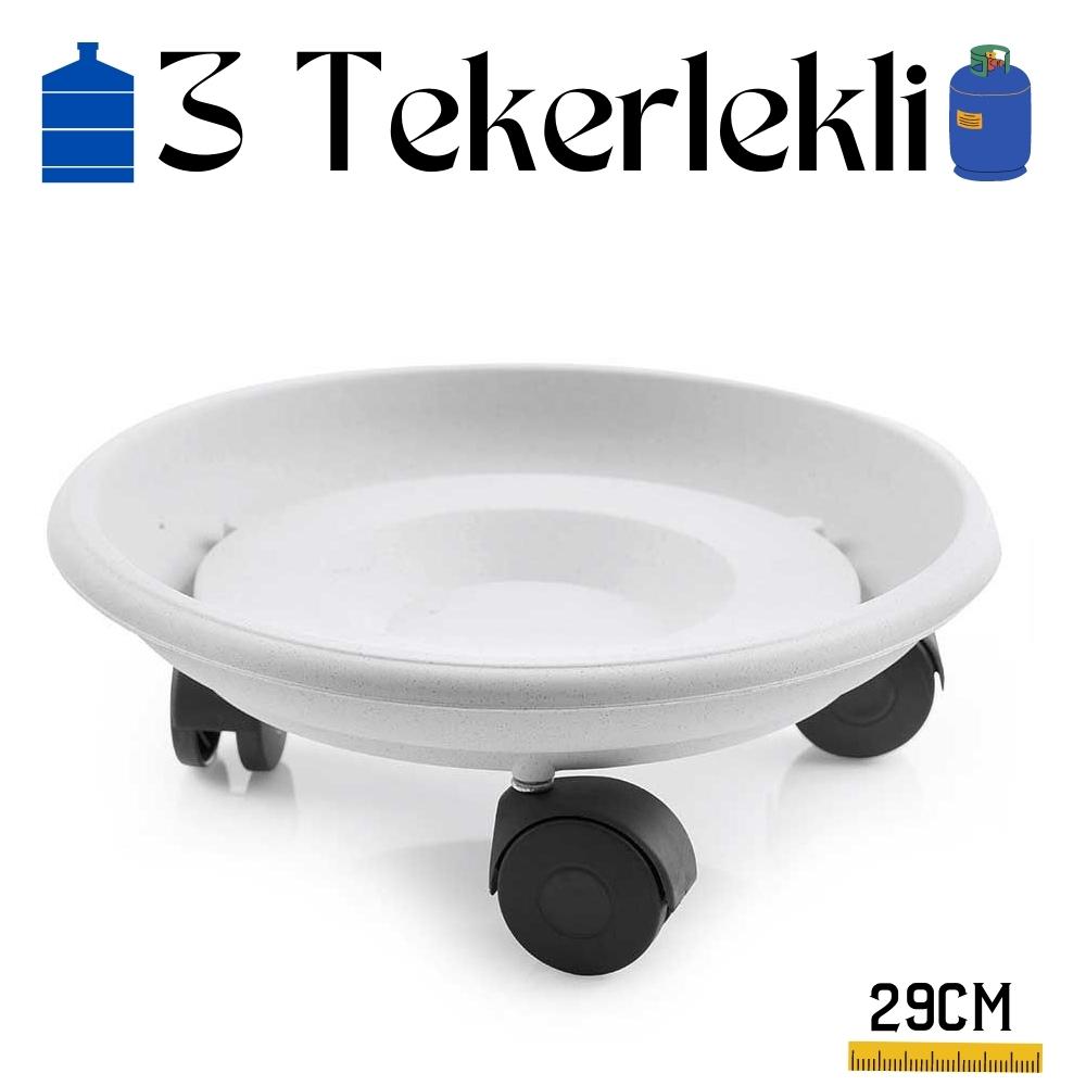 Tekerlekli Damacana ve Tüp Altlığı Beyaz 715527