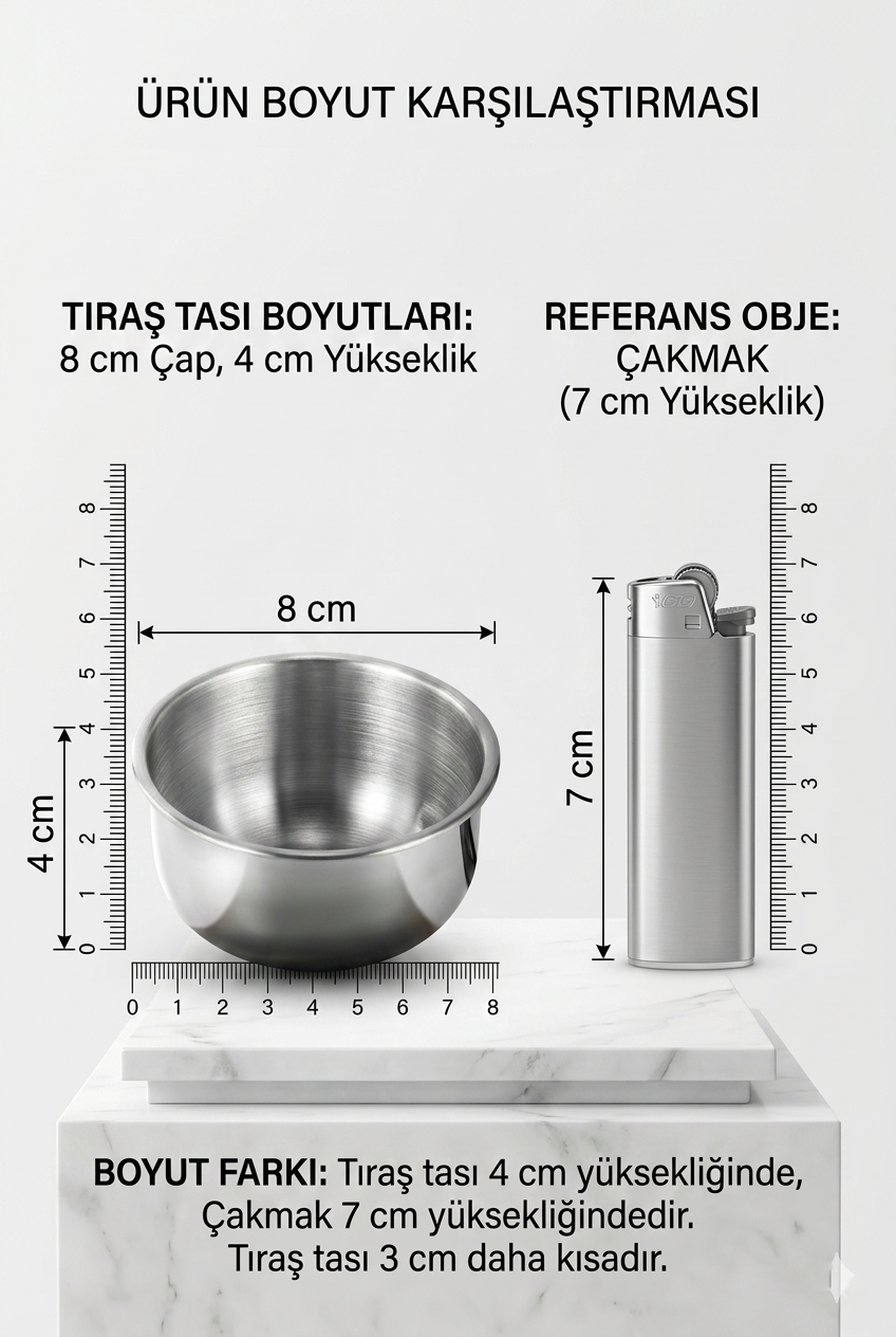 Paslanmaz Çelik Tıraş Tası - Metal Tıraş Tası Sakal Tıraş Tası 715610
