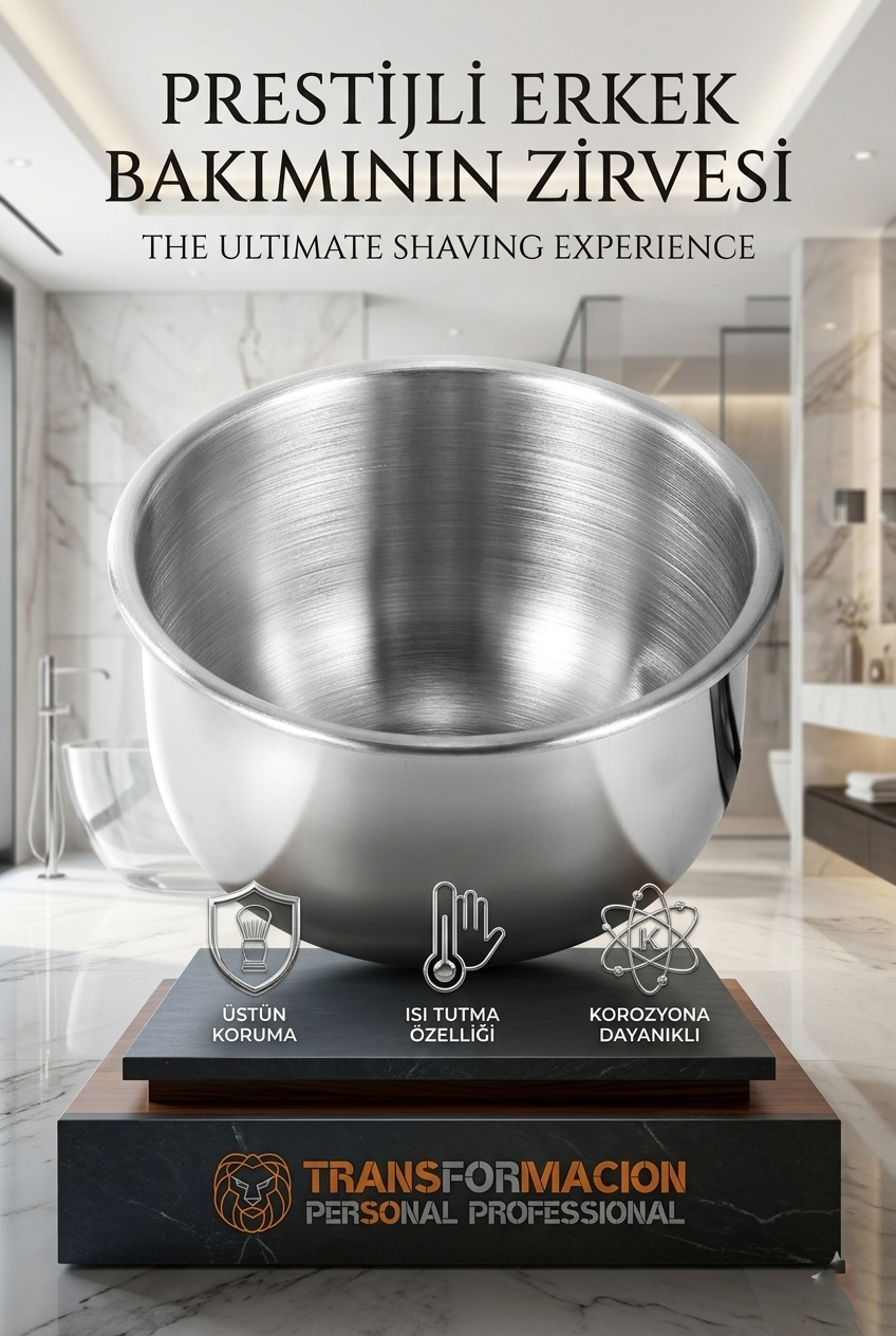 Paslanmaz Çelik Tıraş Tası - Metal Tıraş Tası Sakal Tıraş Tası 715610