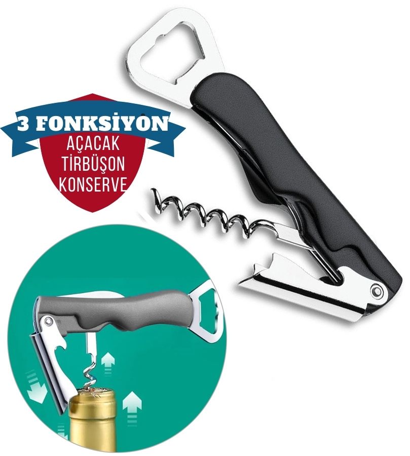 Şişe Açacağı Tirbüşon Şarap Açacağı Metal Mutfak Gereçleri 715622