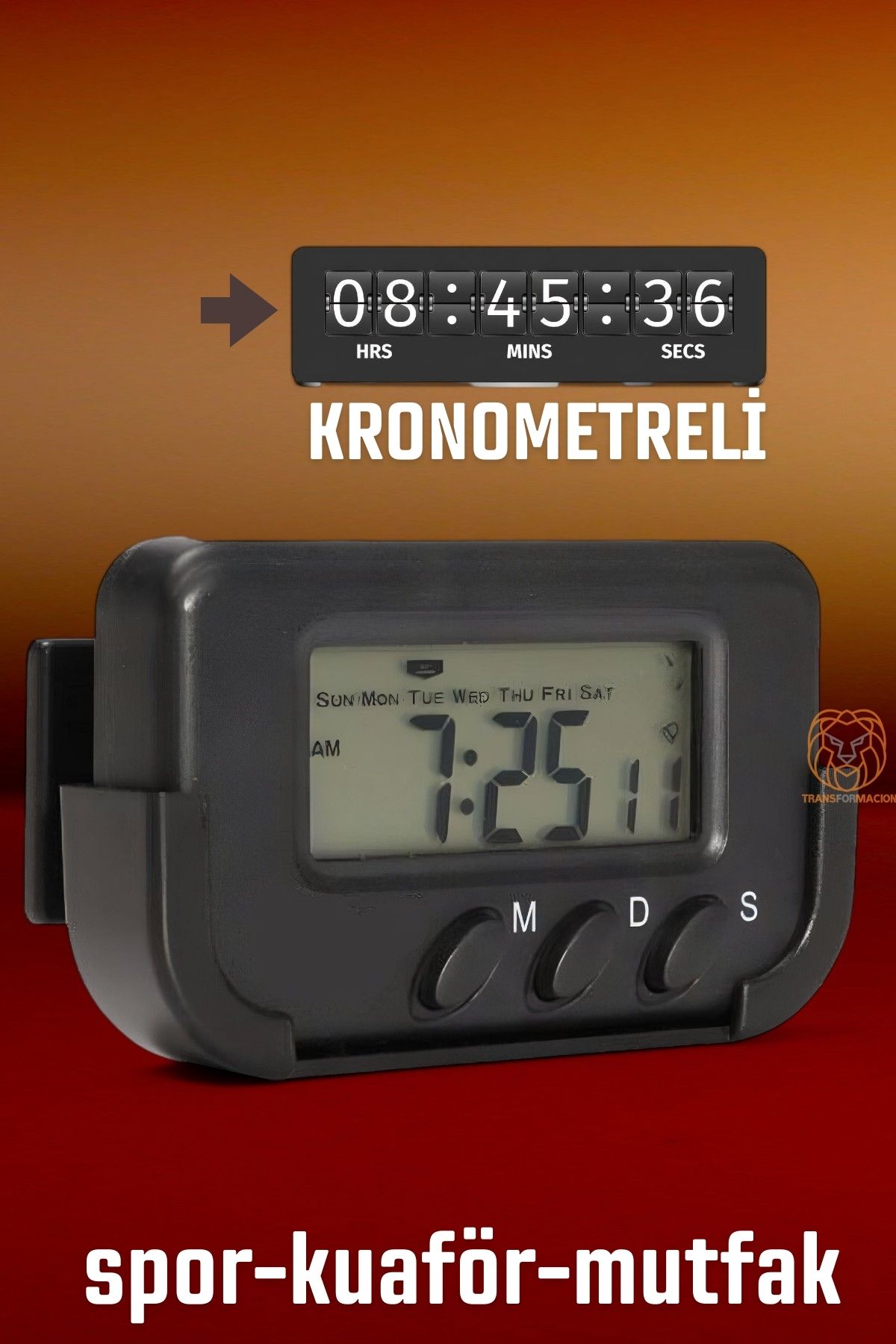 TransForMacion Spor Kuaför Mutfak Çok Amaçlı Kullanım Dijital Kronometre Saat 715896