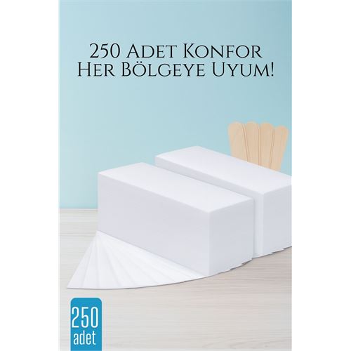 TransForMacion 250’lİ Ağda Bezi Seti + Spatula | Her Bölgeye Uyumlu | Evde Pratik Tüy Alma İçin 715914