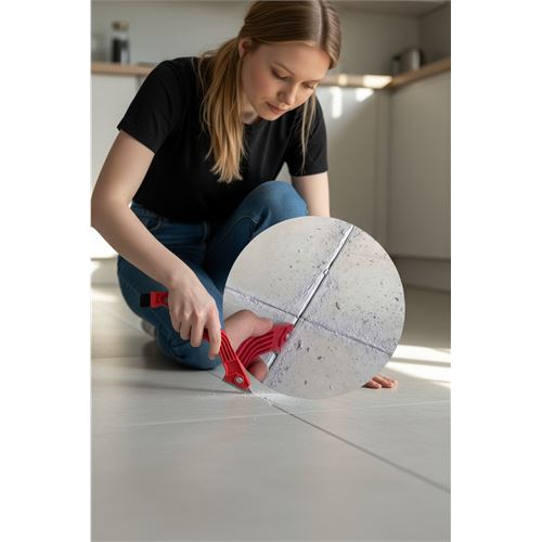 TransForMacion 2 Boyutlu Çelik Uçlu Derz Kazıyıcı ve Fırça  - 22 cm Fayans Arası Temizlik ve Sökme Aparatı 716048