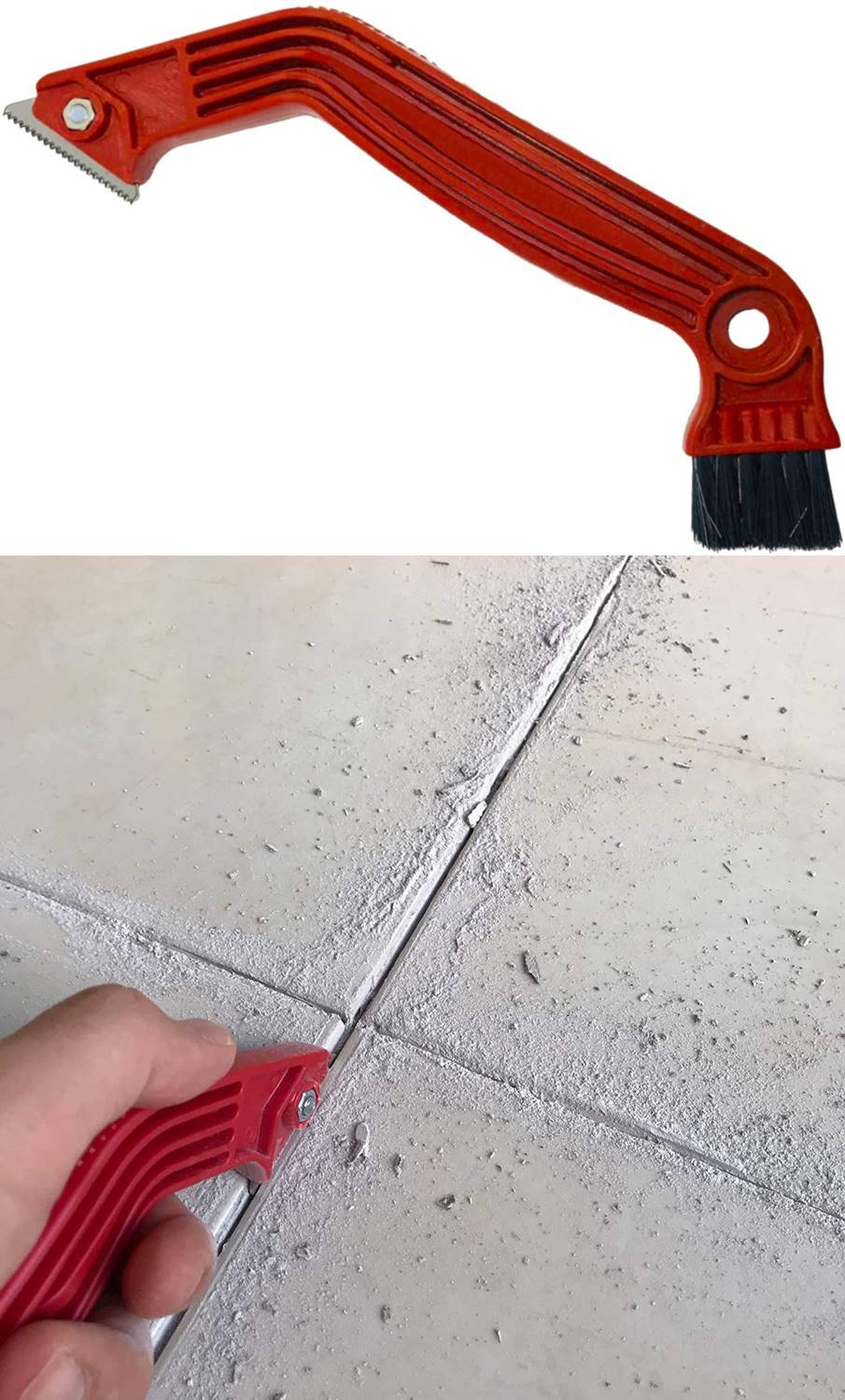 2 Boyutlu Çelik Uçlu Derz Kazıyıcı ve Fırça  - 22 cm Fayans Arası Temizlik ve Sökme Aparatı 716048