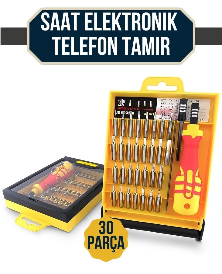 Jackly 30 Uçlu Saat Elektronik Telefon Tamir Hassas Tornavida Seti 716121
