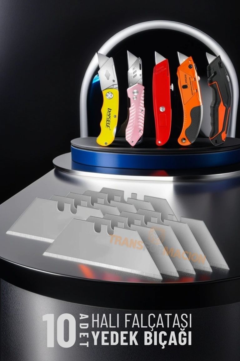 TransForMacion Halı Falçatası Katlanabilir Maket Bıçağı 10 lu Yedek 716299