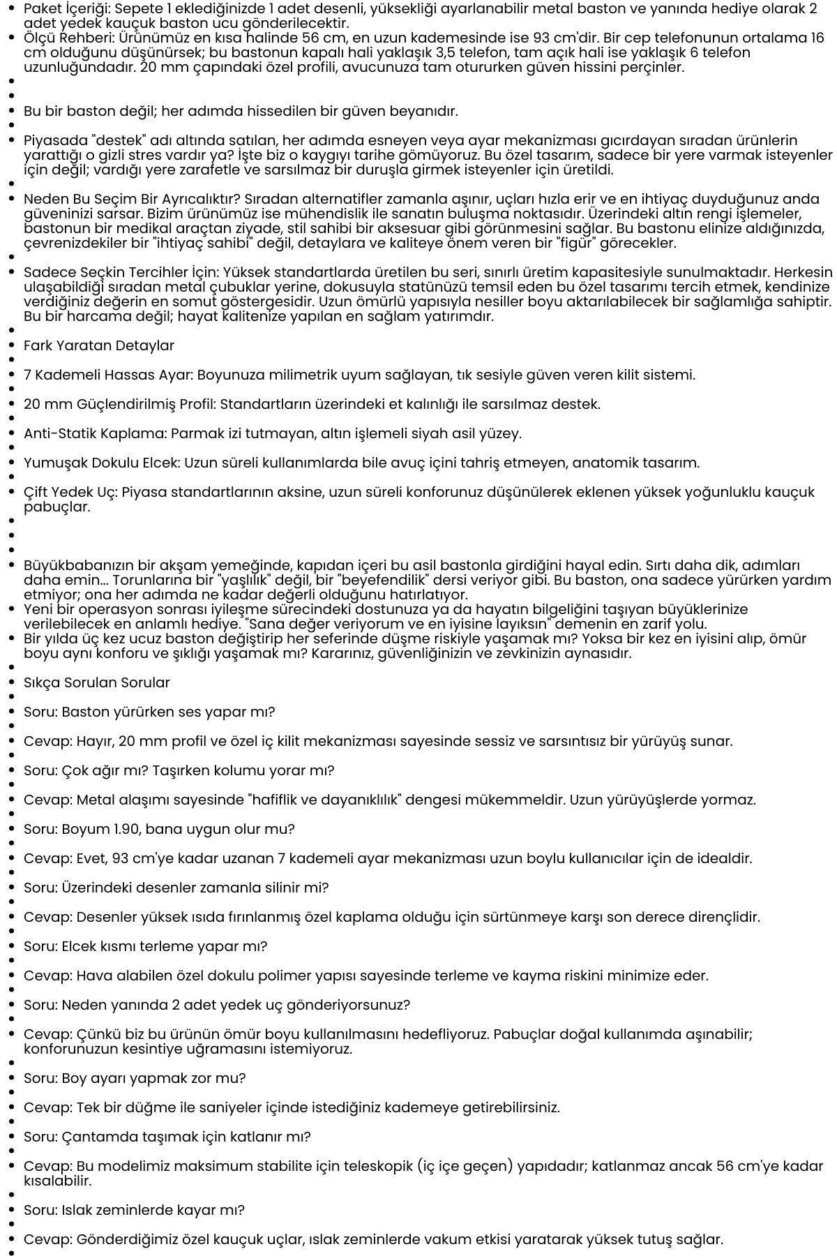 Yükseklik Ayarlanabilir SİYAH Metal Baston - 7 Kademe Ayarlı Ergonomik Denge Desteği + 2 Yedek Uç  716392