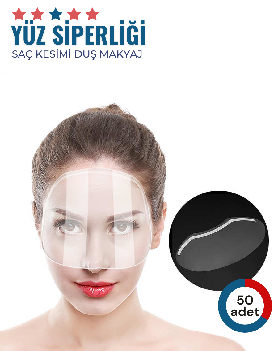 50 Adet Saç Kesimi Duş Makyaj Yüz Koruma Siperliği 716414