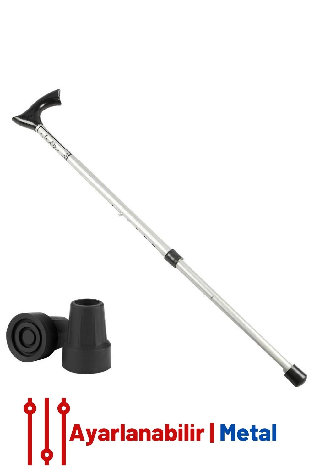 Yükseklik Ayarlanabilir Metal Baston GRİ Pongnas Design 716433