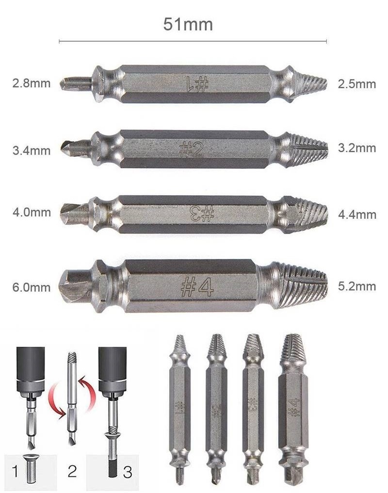 TransForMacion Titanyum Kırık Hasarlı Vida Cıvata Çıkarıcı 716526