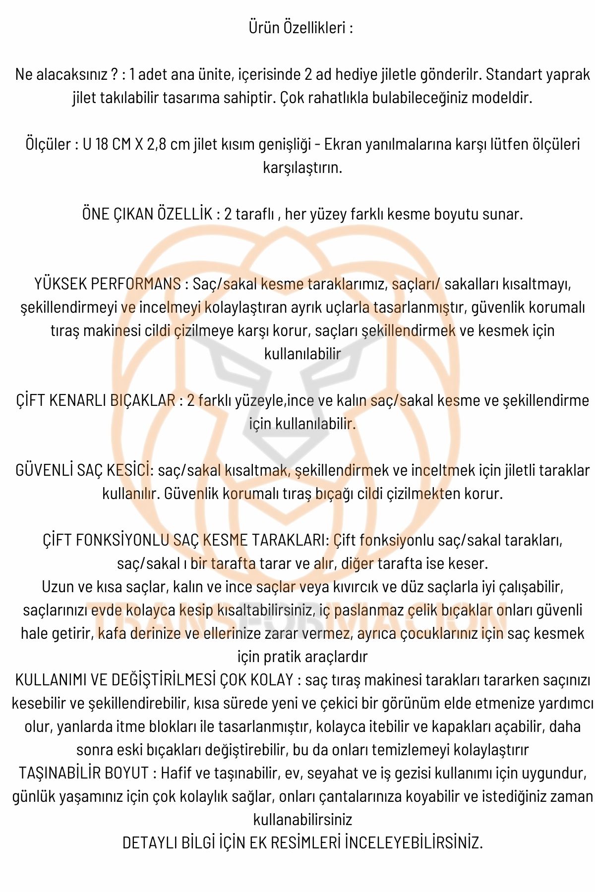 2 Jiletli Kırık Saç Sakal Düzletme İnceltme Tarağı 716861