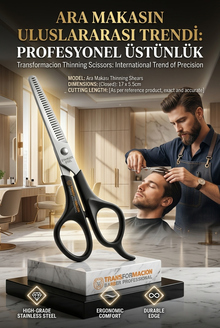 Profesyonel Çelik Berber Kuaför Ara Makası | Berber Kuaför Saç İnceltme Makası  716939
