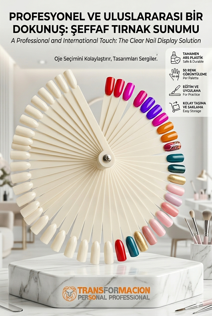 TransForMacion BEYAZ Protez Jel Tırnak Eğitim ve Sunum Kartelası 717000