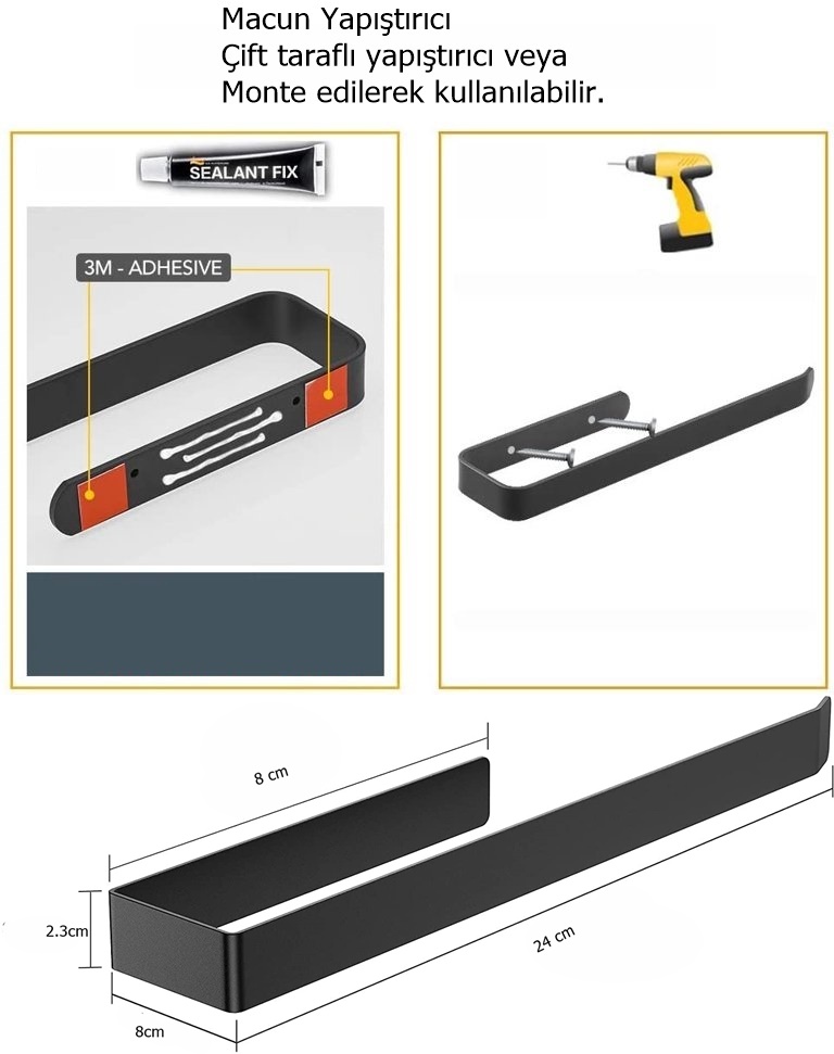 Vigna Black Havlu Folyo Asacağı 717077