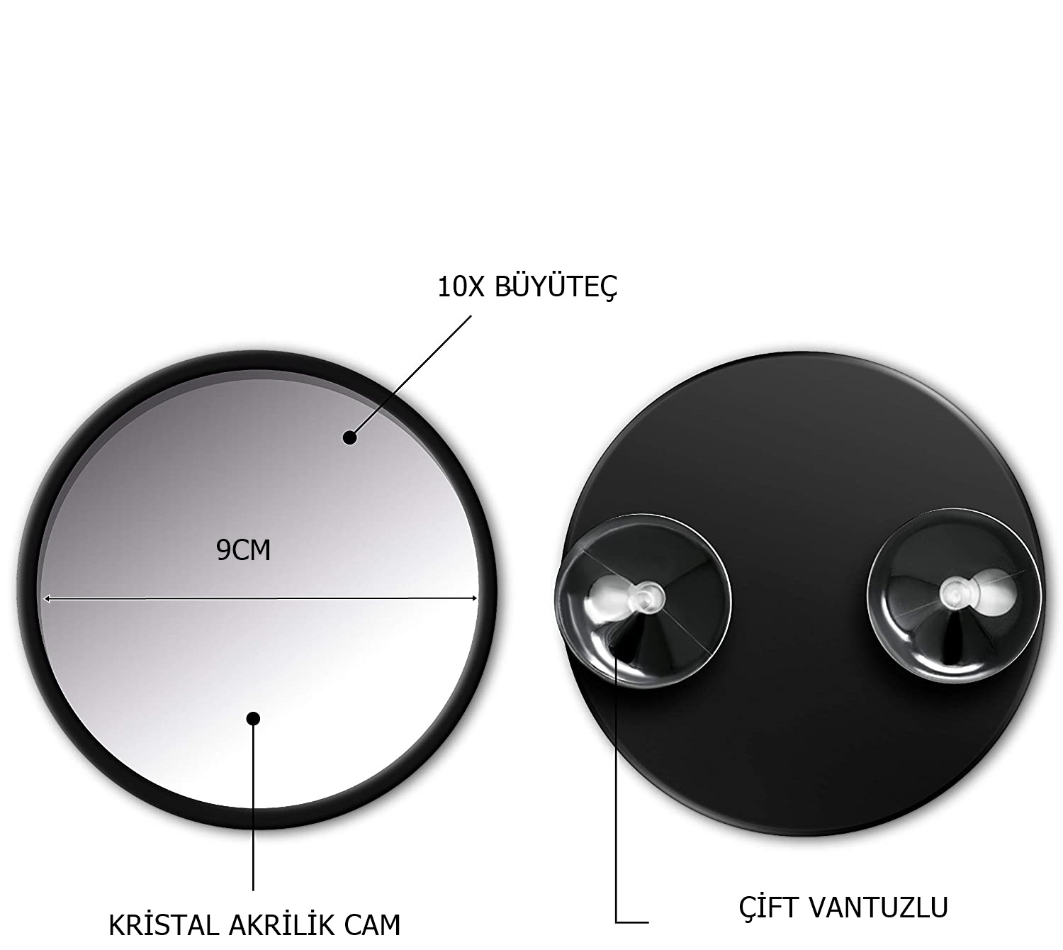 9 Cm 10X Büyüteçli Makyaj Aynası 717184