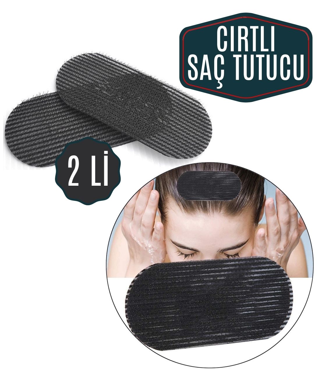 Saç Tutucu Ayırıcı Cırt Bant Berber Saç Bantı 2 Adet Pratik Saç Aksesuarı 717293