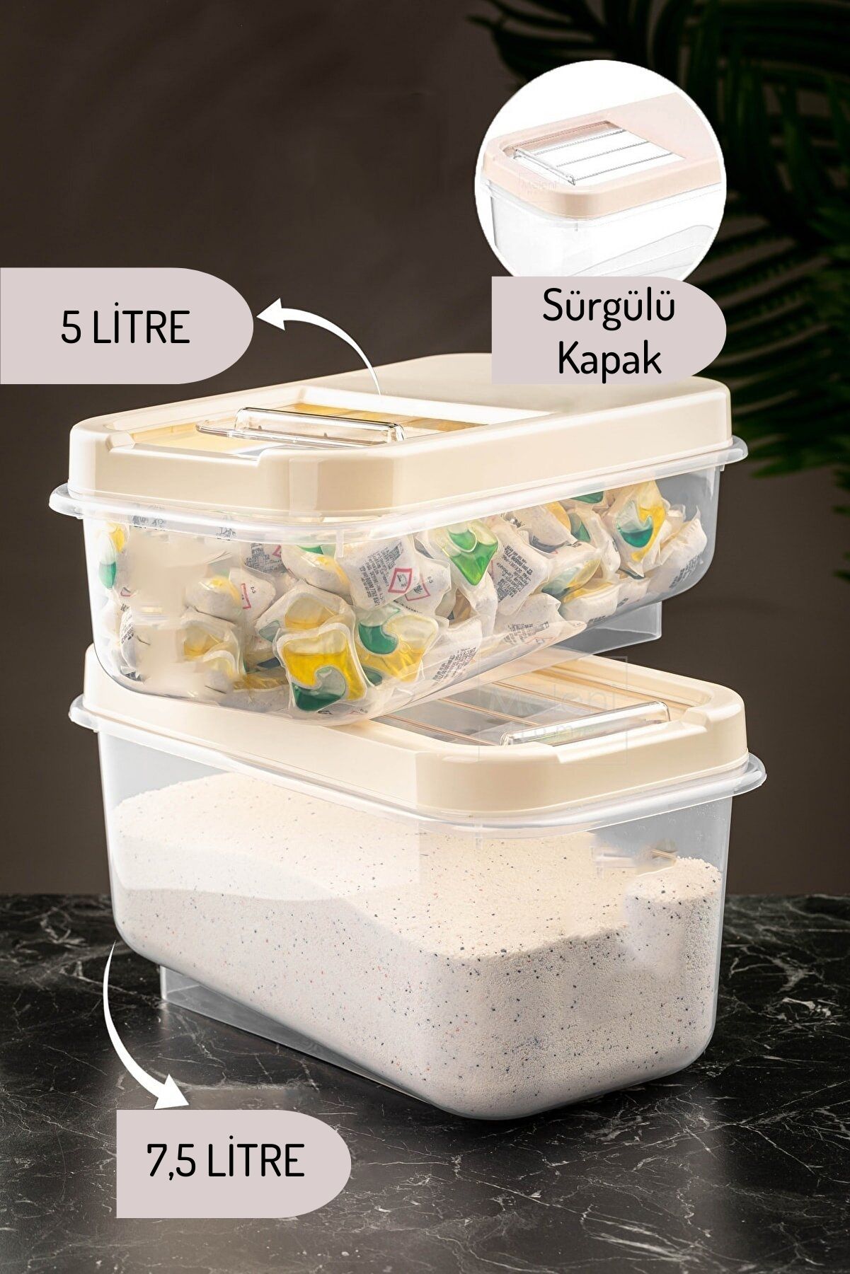 Tablet ve Deterjan Saklama Kutusu 5 ve 7.5 lt Reagan Deisgn 717732