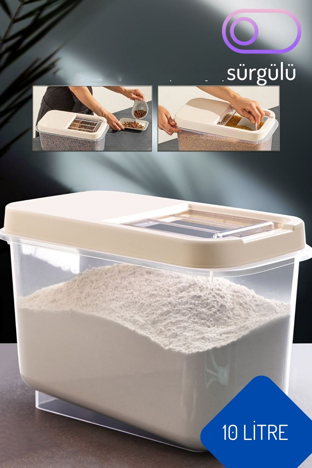 TransForMacion Insignia Erzak Bakliyat Saklama Kutusu 10 lt KREM 717748