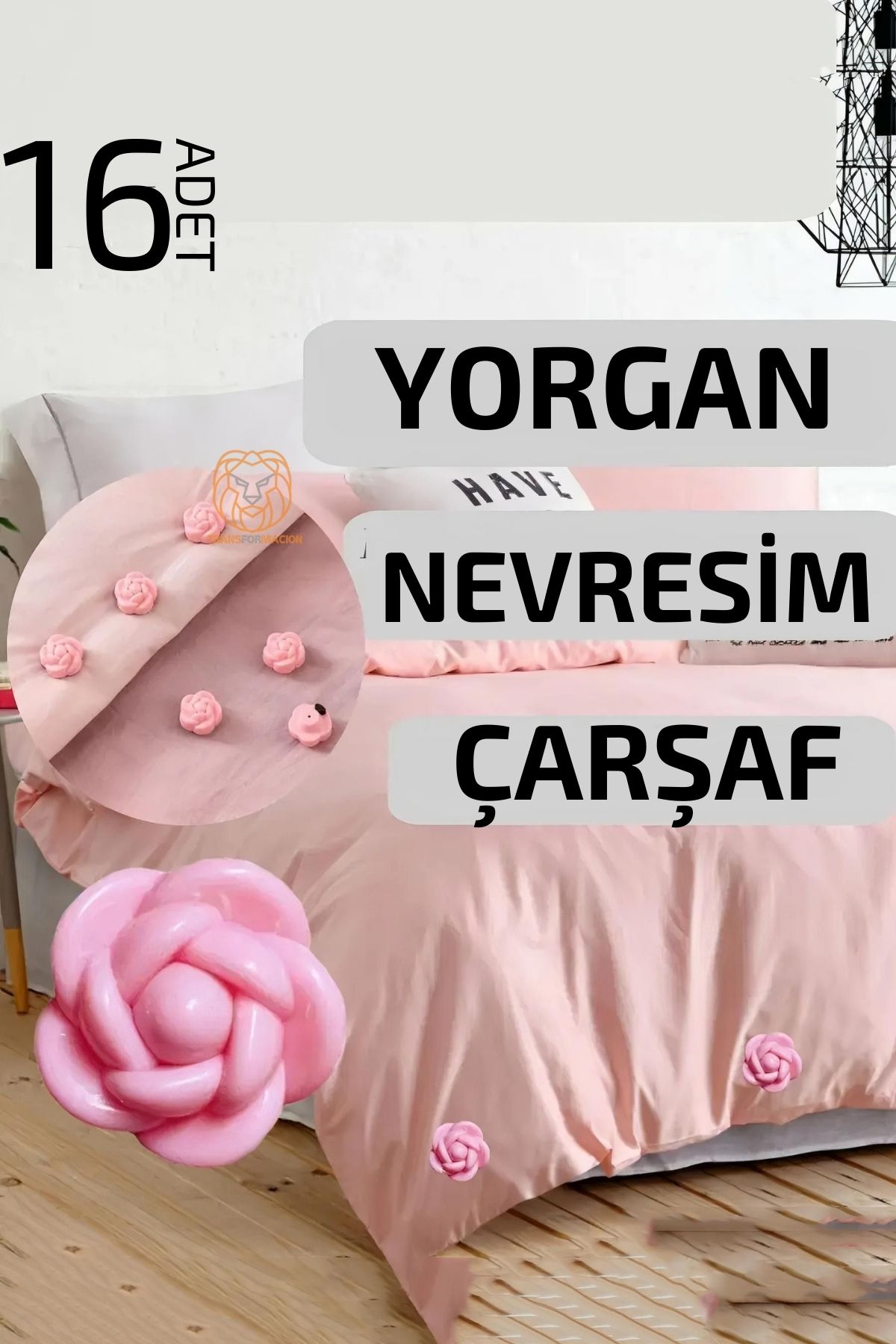 TransForMacion Yorgan Çarşaf Kılıf Sabitleyici 16 Adet Çiçek Model 718080