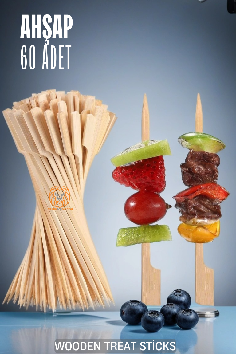 TransForMacion Ahşap Sunum İkram Çubukları 60 Adet 718124