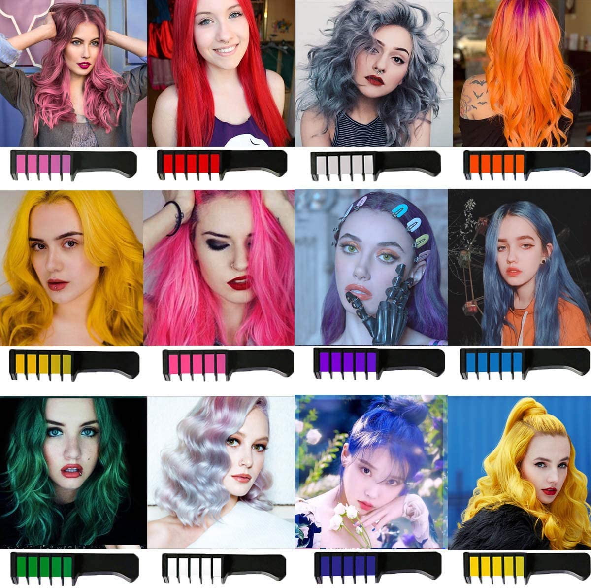 TransForMacion 12 Renk Hızlı Saç Boyayıcı Tebeşir  Geçici 718213