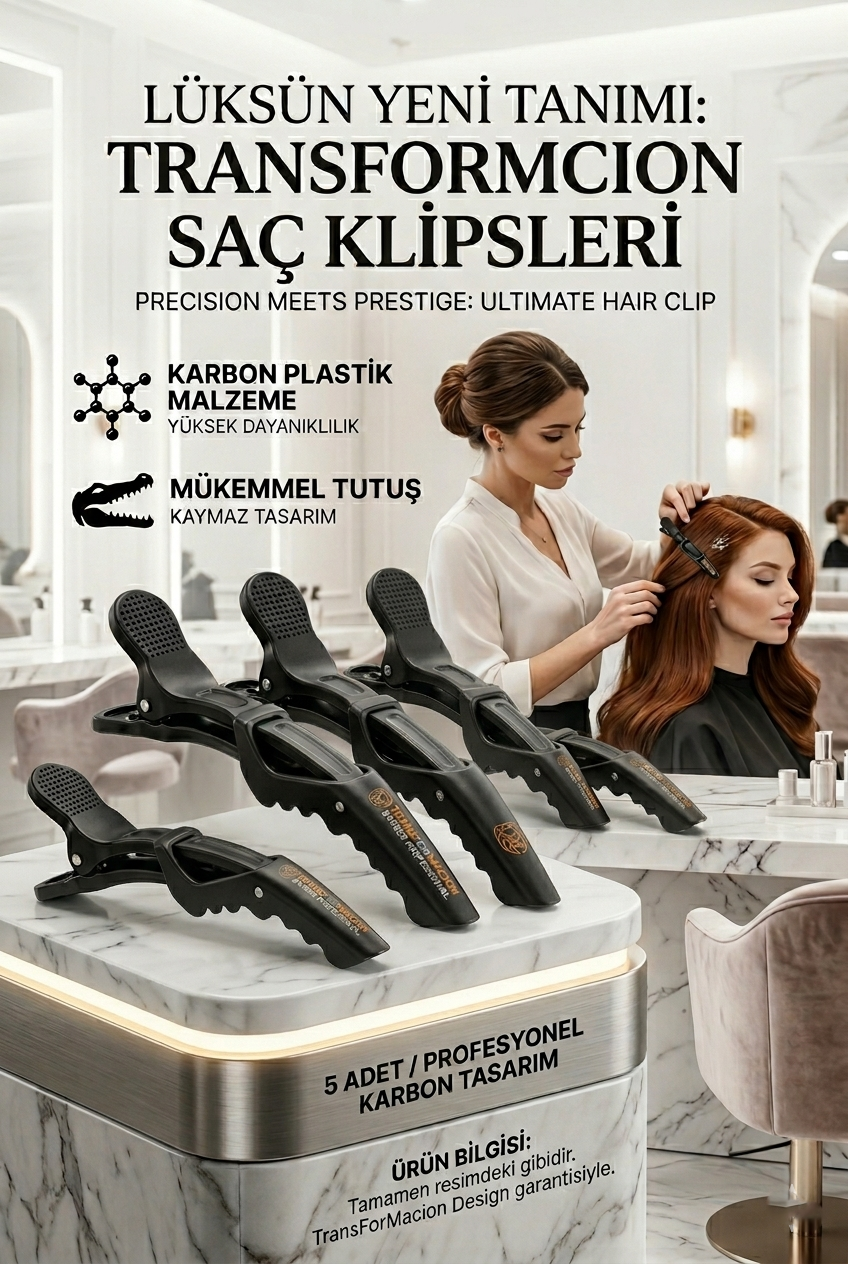 Saç Pensi Saç Klipsi 5 Adet Crocodile Design 718284