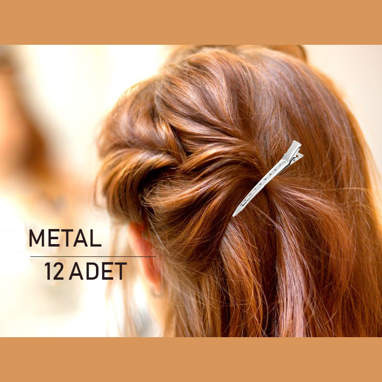 Saç Klipsi Metal Toka 12 Adet Absolute Design	 718288