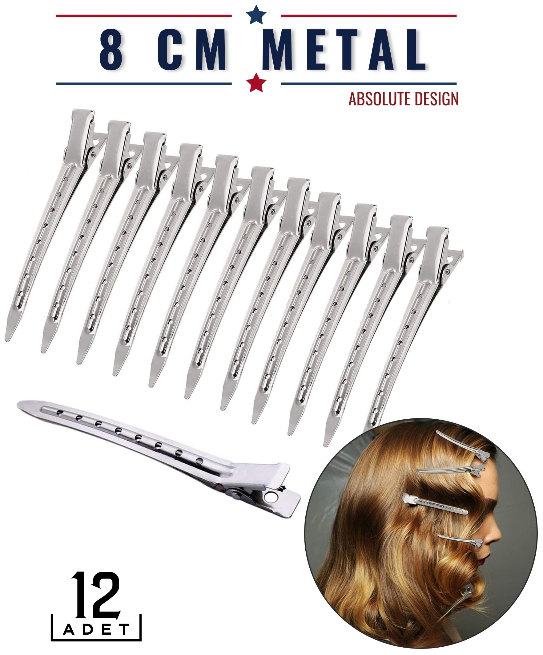 Saç Klipsi Metal Toka 12 Adet Absolute Design	 718288