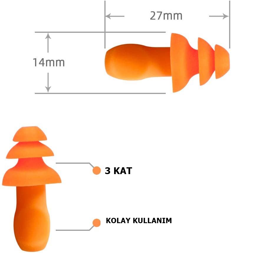 TransForMacion Silikon Kulak Tıkacı İpli 3 ADET Howard Design 718395 