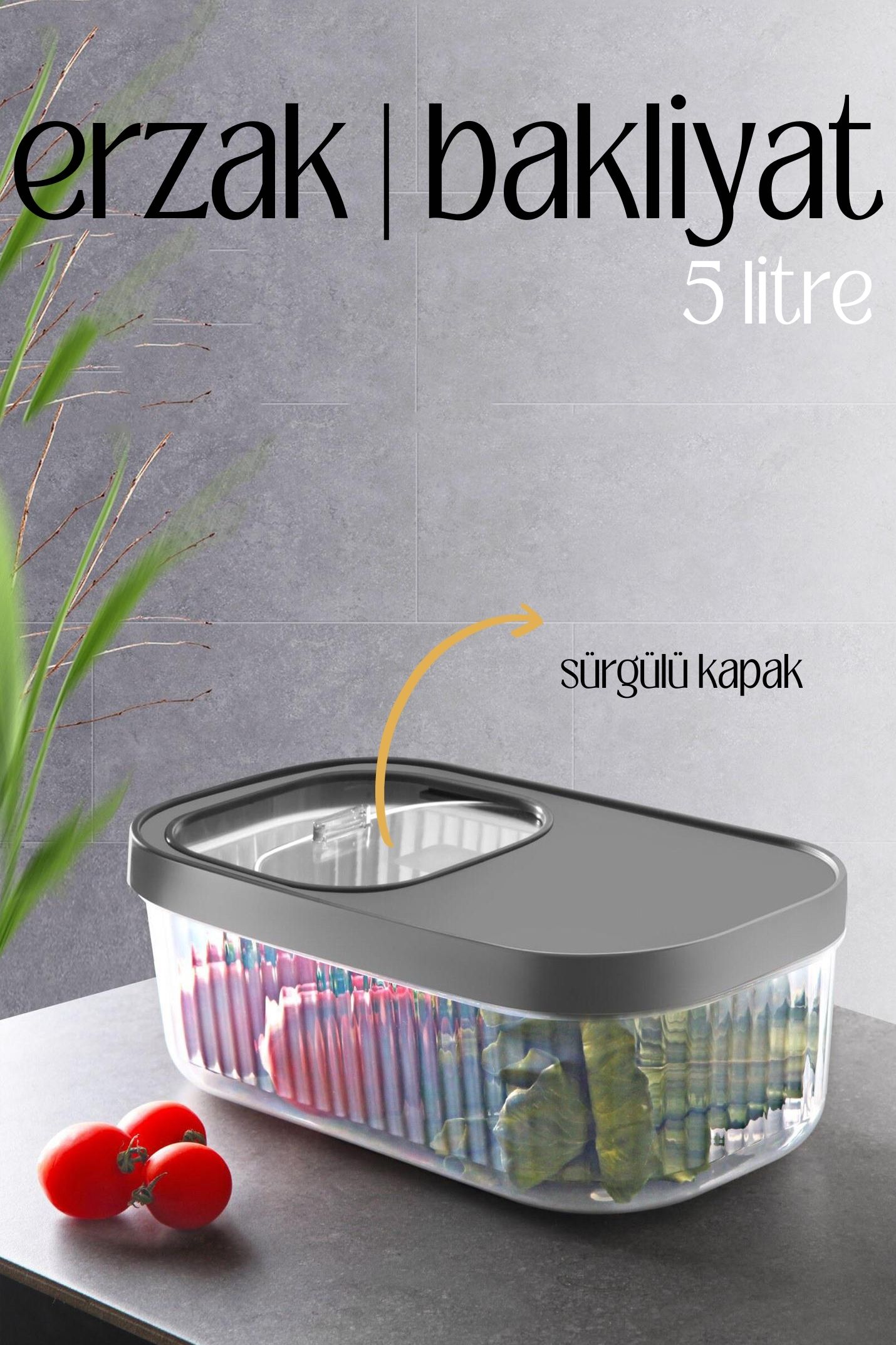 MultiBox Erzak Bakliyat Kutusu Sürgülü Kapak 5 Litre 718466