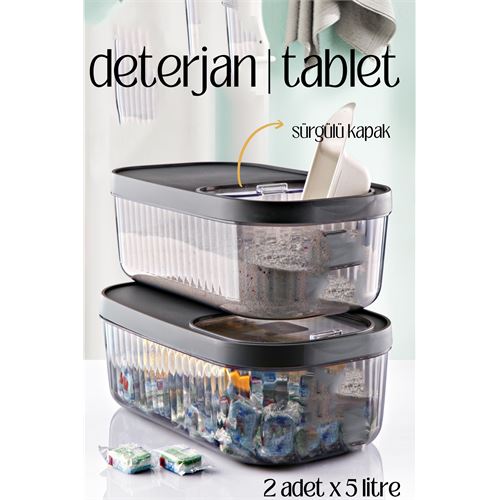 Transformacion MultiBox Deterjan Tablet Kutusu Sürgülü Kapak 5 Litre 2 ADET 718473