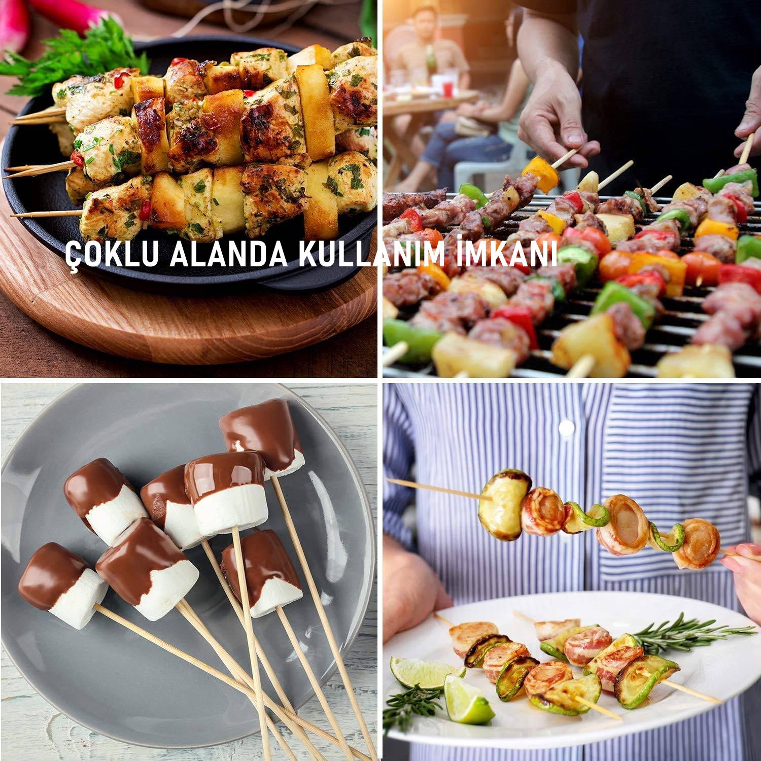 Izgara Çöp Şiş Çubukları 30 cm Bambu 120 Adet 718643