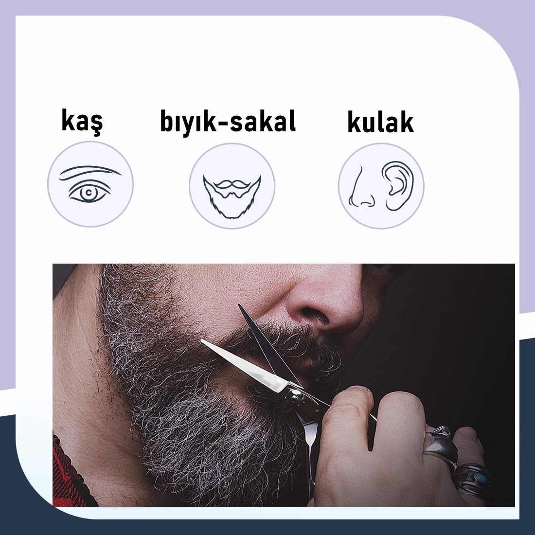 Bıyık Sakal Düzeltme Makası 12 cm Biagio Bianchi Design