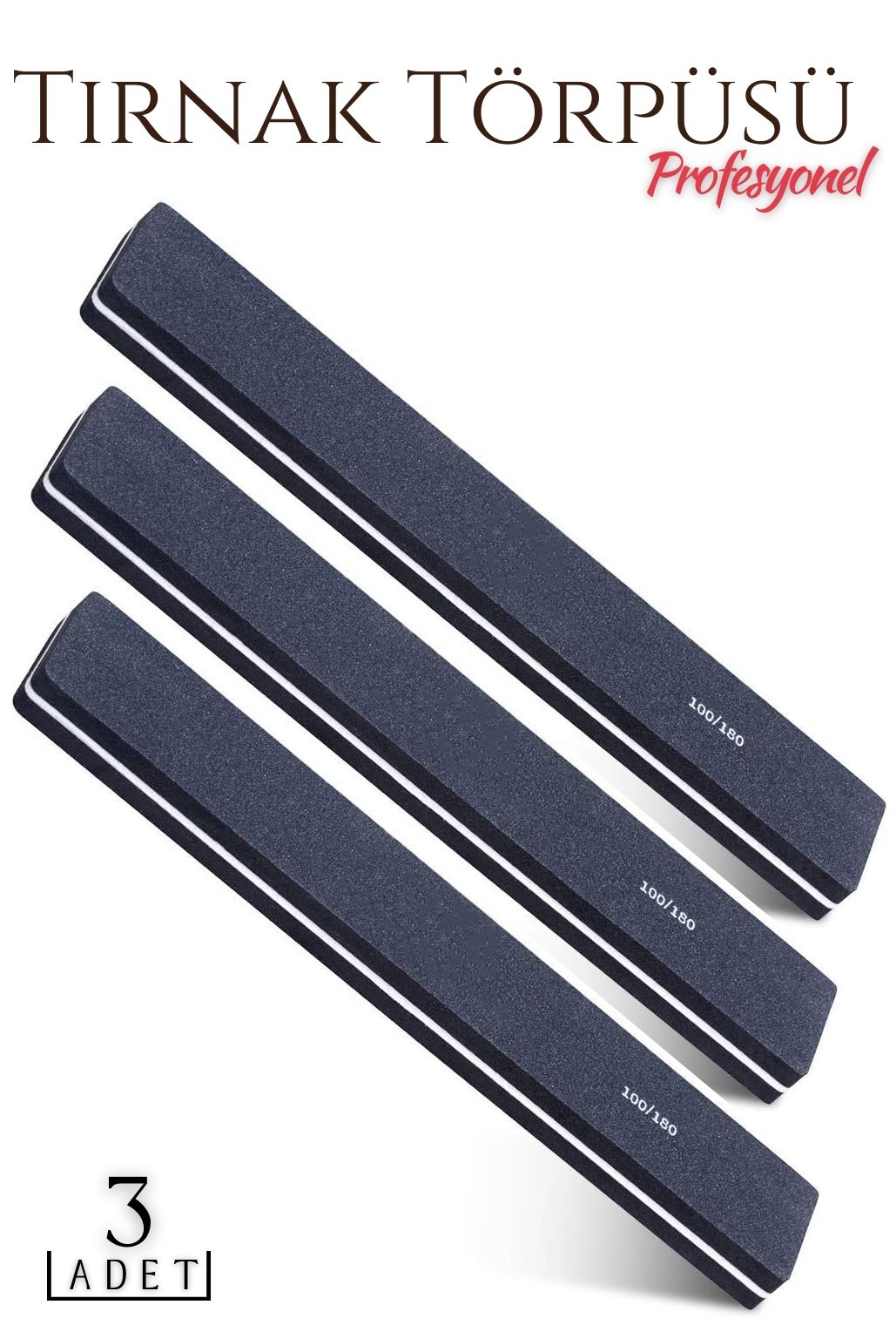 TransForMacion Manikür Pedikür Tırnak Törpüsü 100/180 Grid Profesyonel 3 Adet 718787
