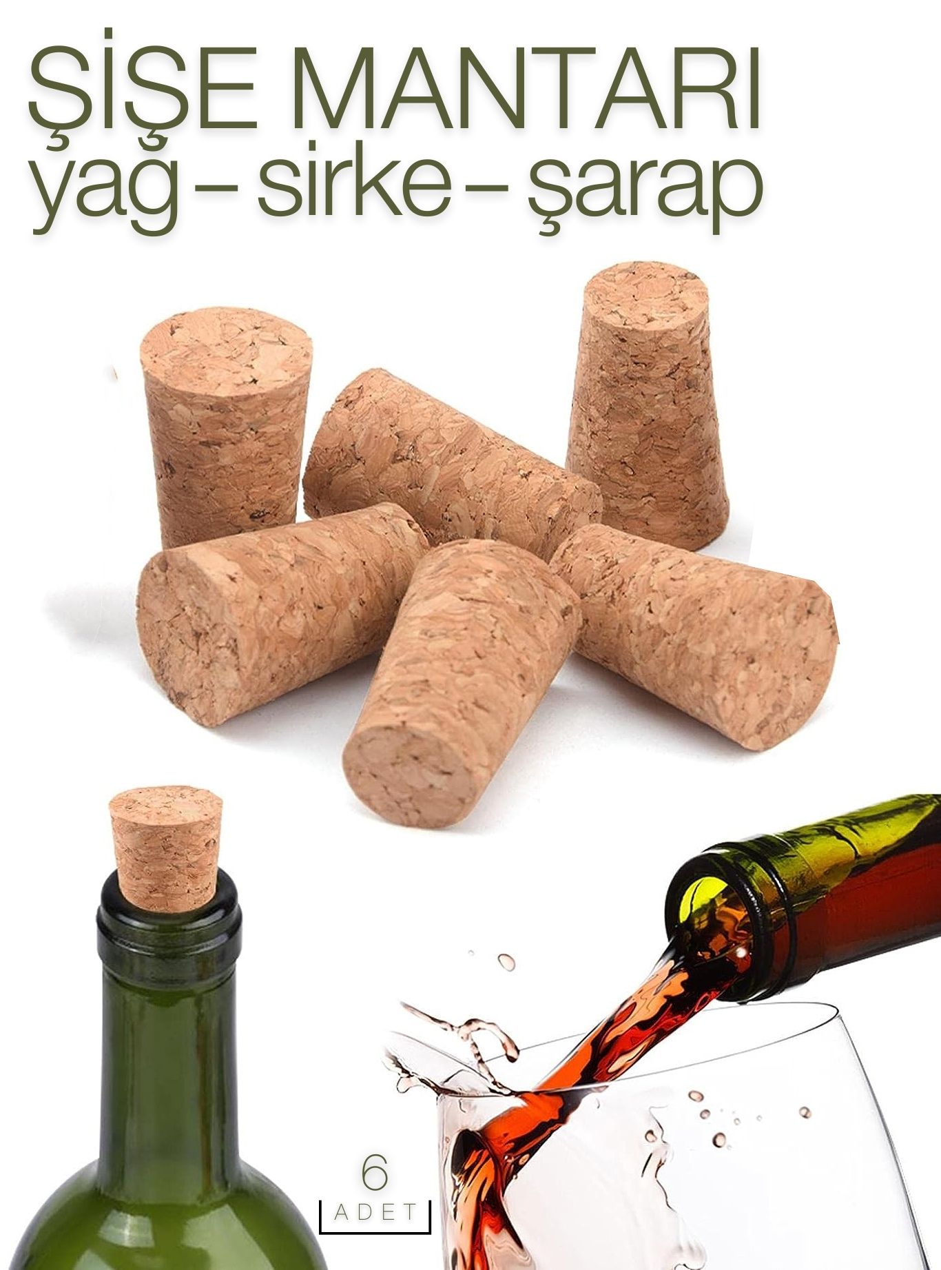 Cicchino Şişe Mantarı 6 lı Paket 718844