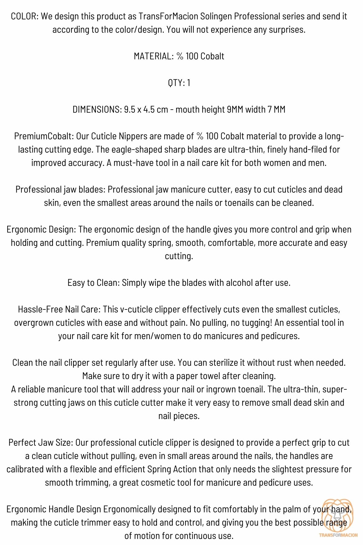 Kobalt Manikür Pedikür Tırnak Et Pensi Solingen Profesyonel 718850