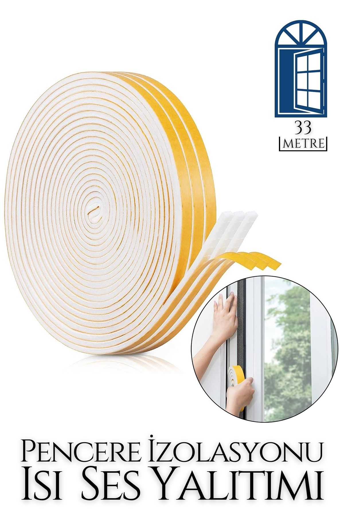 Pencere Ses Isı Yalıtım Sünger Bant 33 METRE 718901